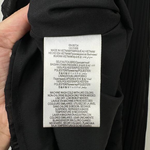 BCBGeneration | NWT Black Accordion Pleated Adjustable Strap Mini Swing Dress - Picture 10 of 10